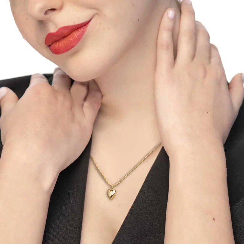 Collana con cuore centrale con zircone Marlù