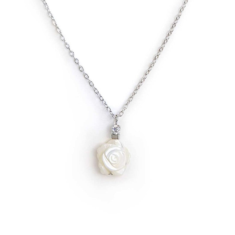 Collana con rosa in madreperla Marlù