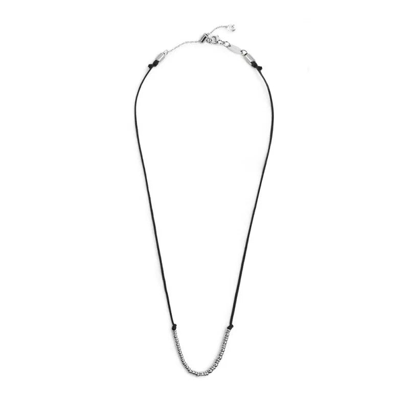 Collana cordino con sfere e rondelle al centro Marlù