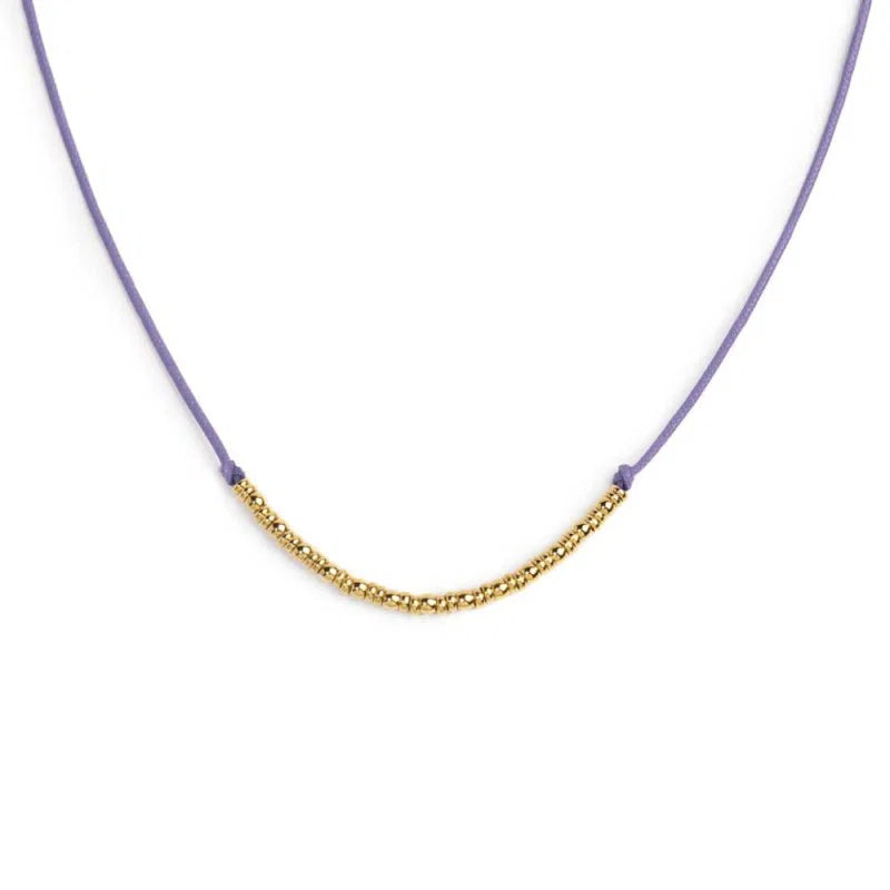 Collana cordino con sfere e rondelle al centro Marlù