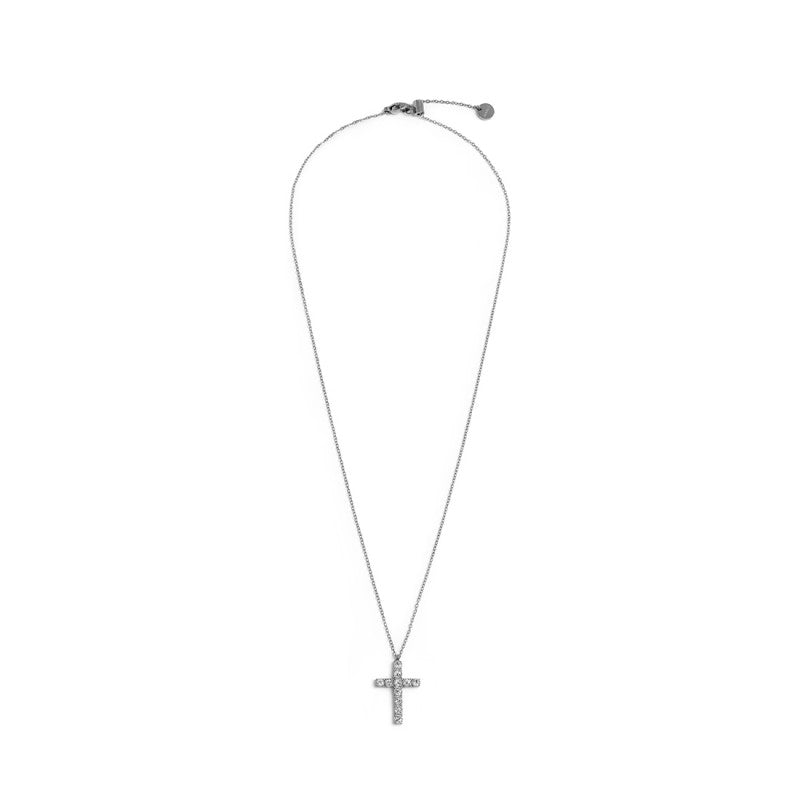 Collana croce pendente 2,6cm con zirconi MARLU'