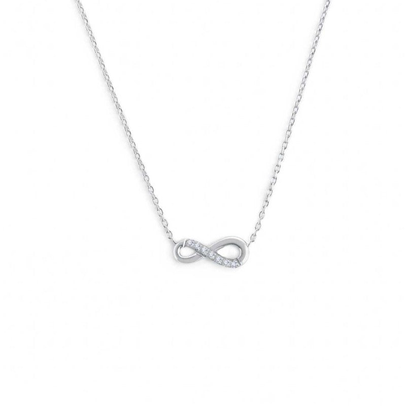 Collana infinito con zirconi bianchi Marlù