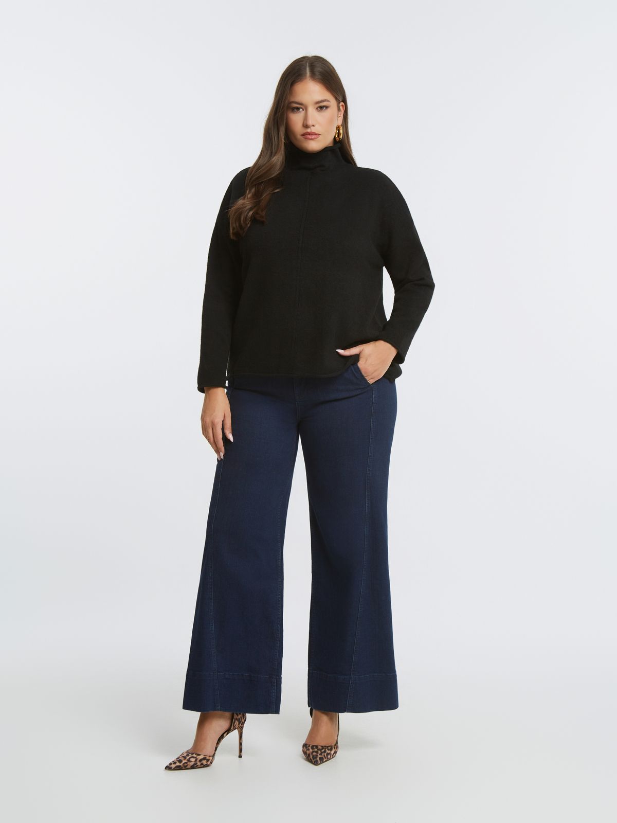 Maglione dolcevita in maglia dalla vestibilità comoda Mat