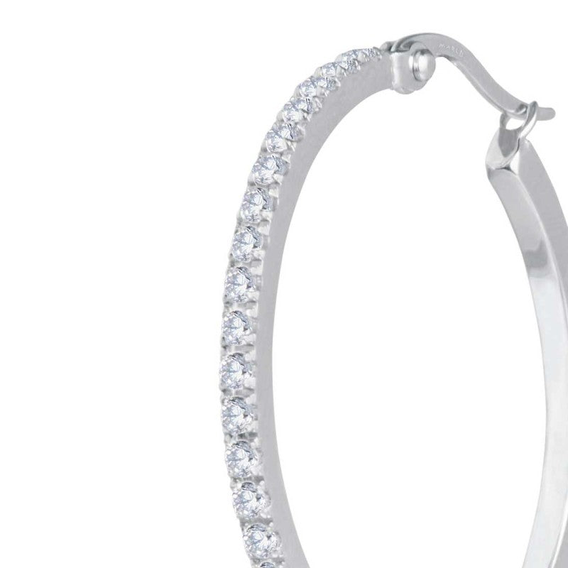 Orecchino a cerchio 32mm con zirconi Marlù