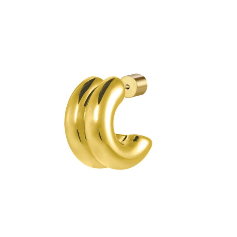 Orecchino a lobo a cerchietto doppio 1,5cm con chiusura perla Marlù