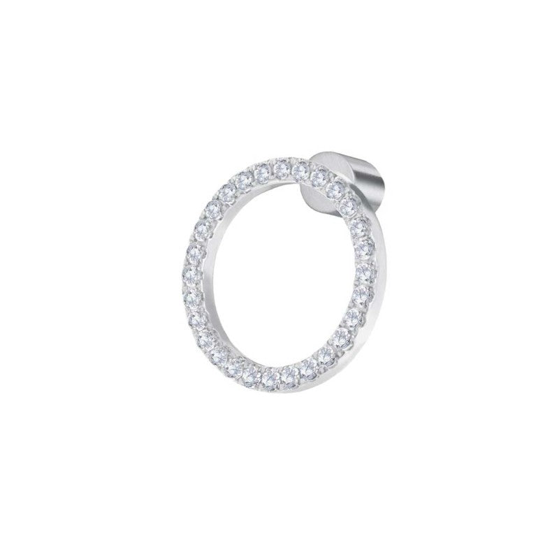 Orecchino a lobo cerchio 1,4cm con zirconi bianchi Marlù