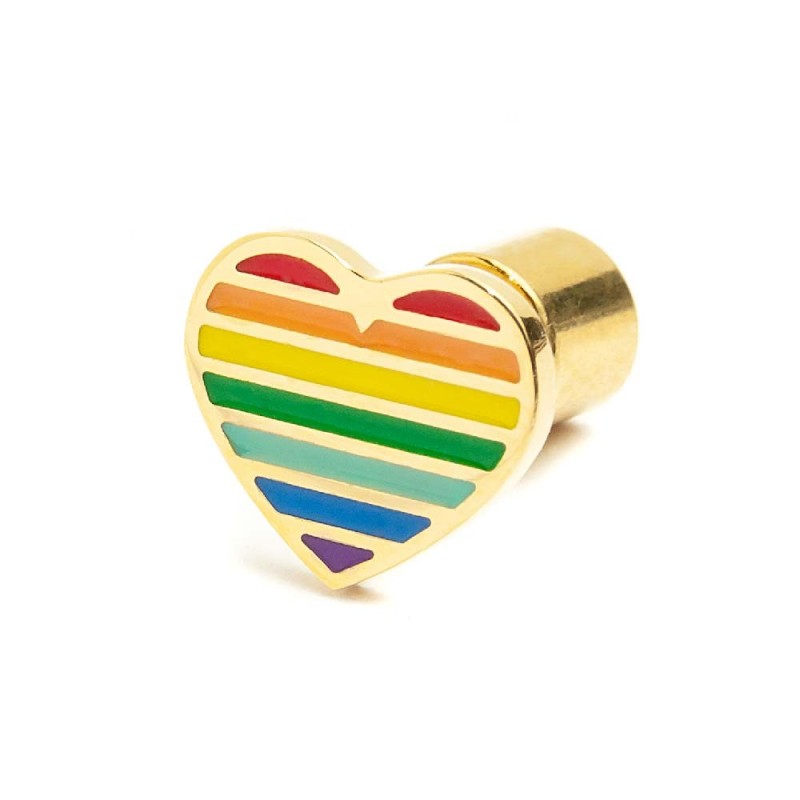 Orecchino a lobo cuore arcobaleno Marlù