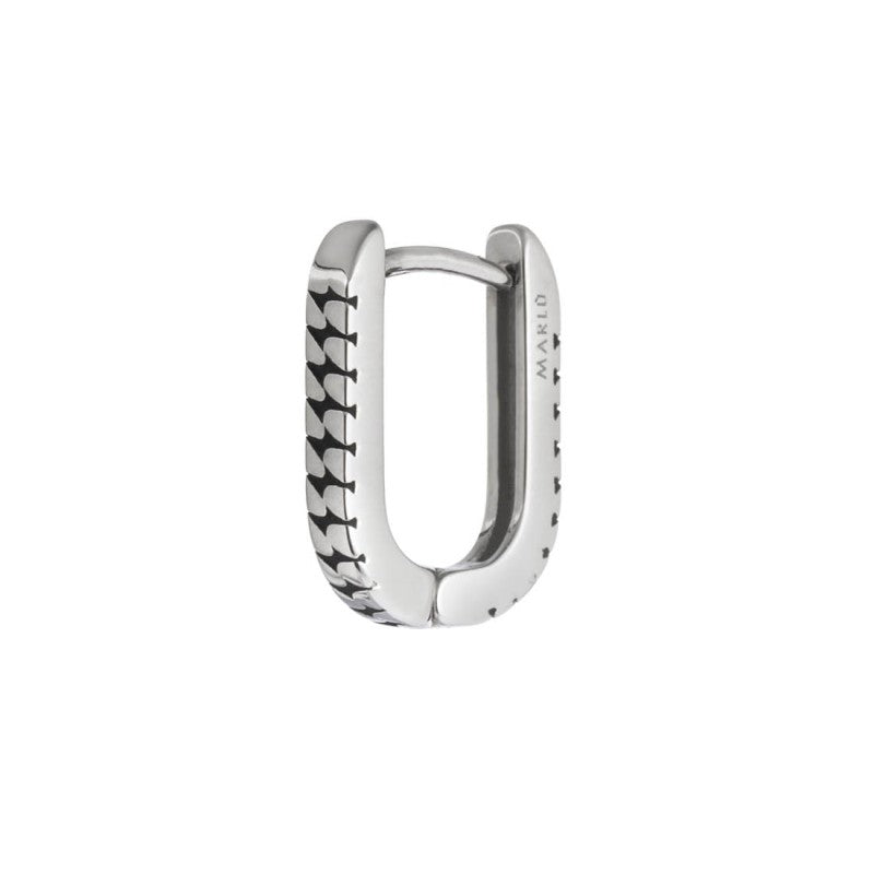 Orecchino ovale 1,7 cm trama con black oil opaco Marlù