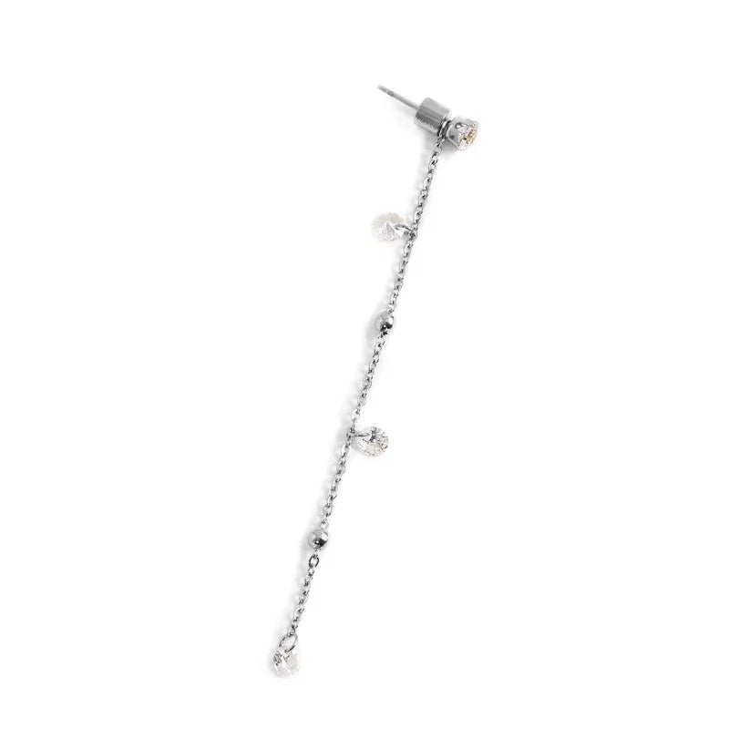 Orecchino pendente con zirconi e sfere 7,5cm Marlù