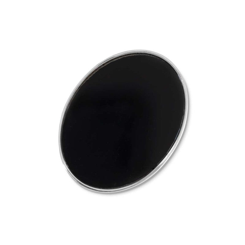 Piastrina ovale smalto nero changy