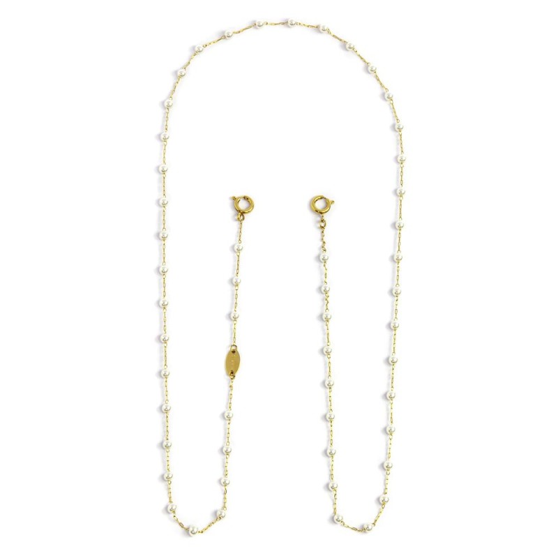 Porta occhiali catena con perle Marlù