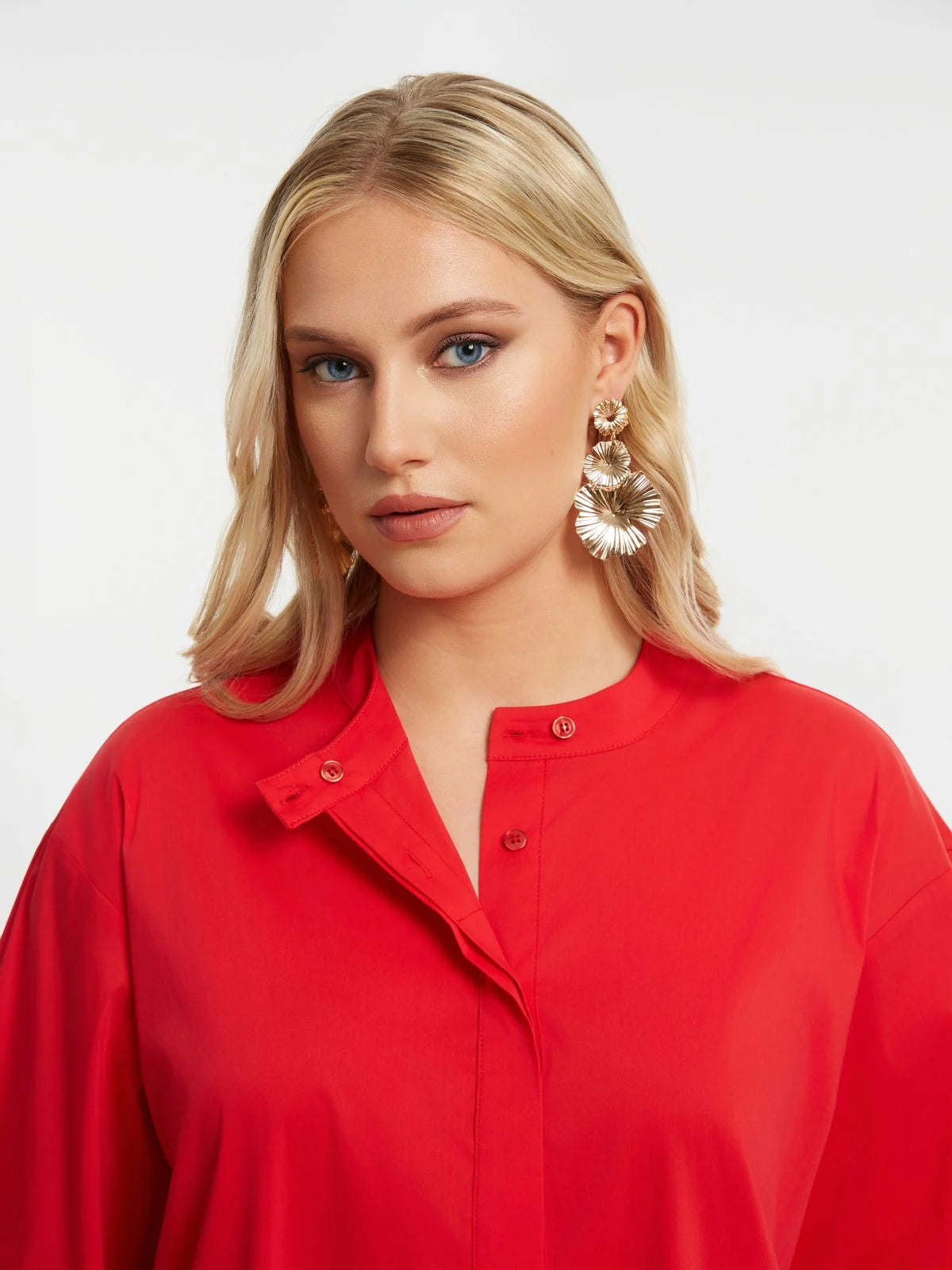 Camicia a collo alto in misto modal fluido Mat