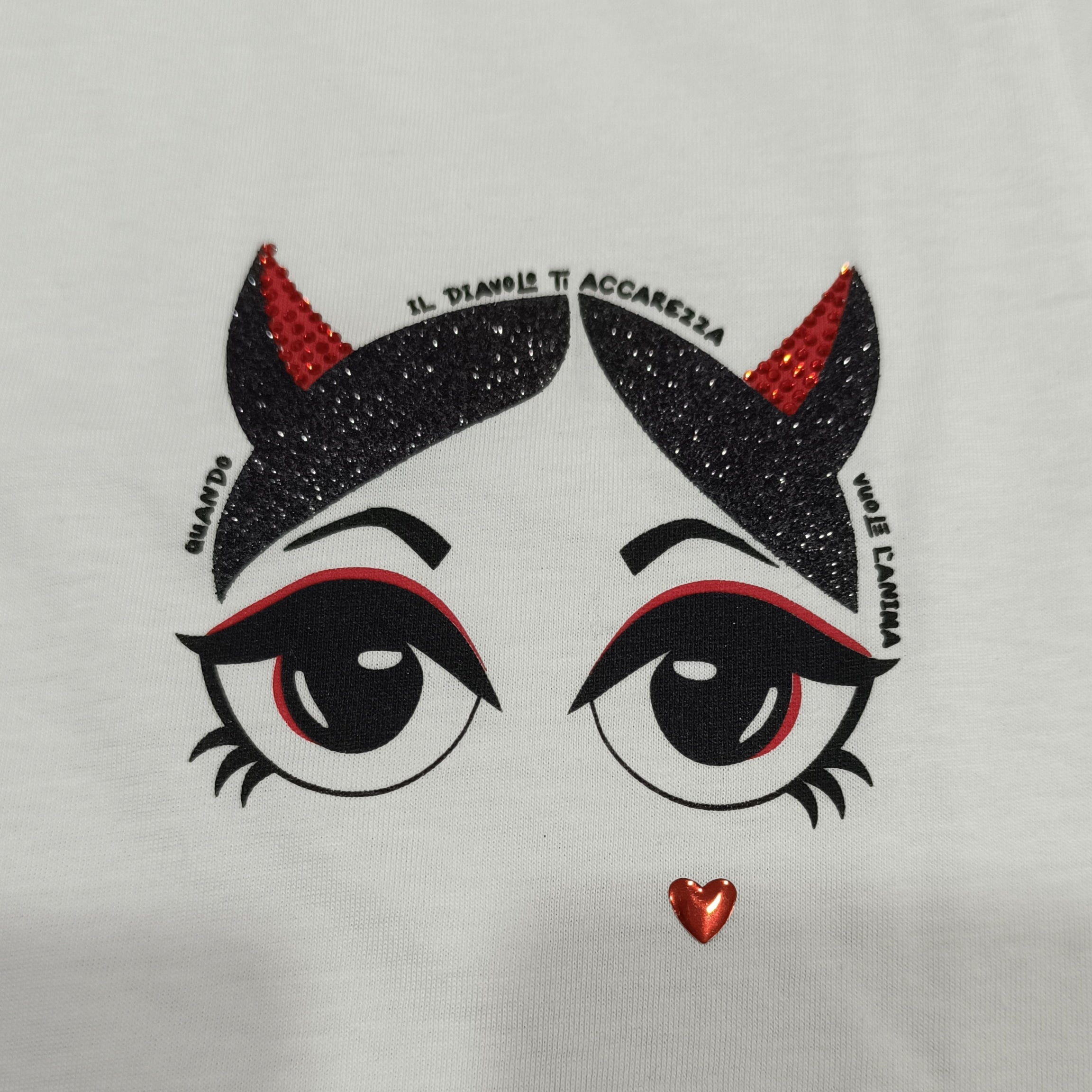 T SHIRT STAMPA DIAVOLETTO WHITE WISE