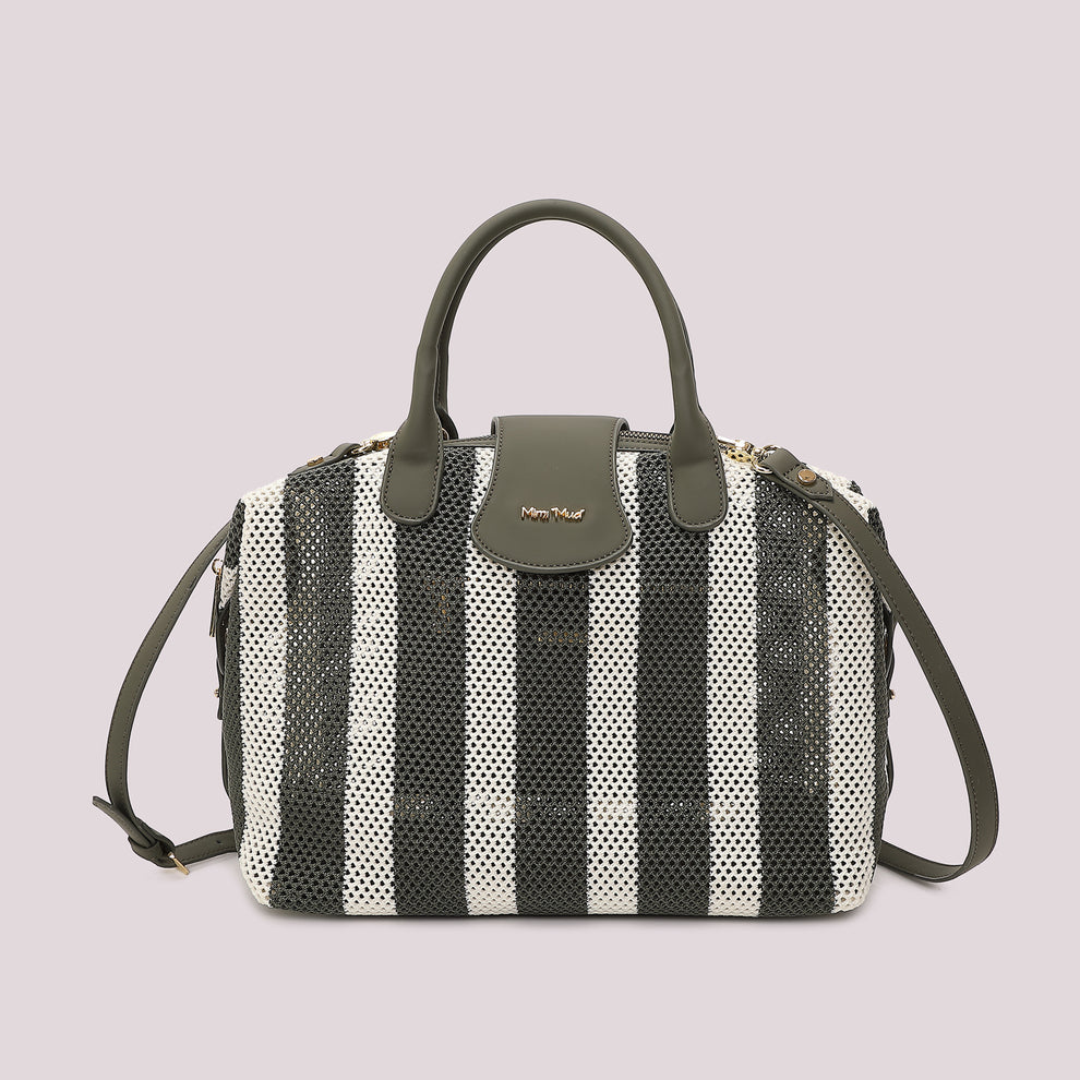 BORSA A BAULETTO IN RETE A RIGHE MIMI-MUA