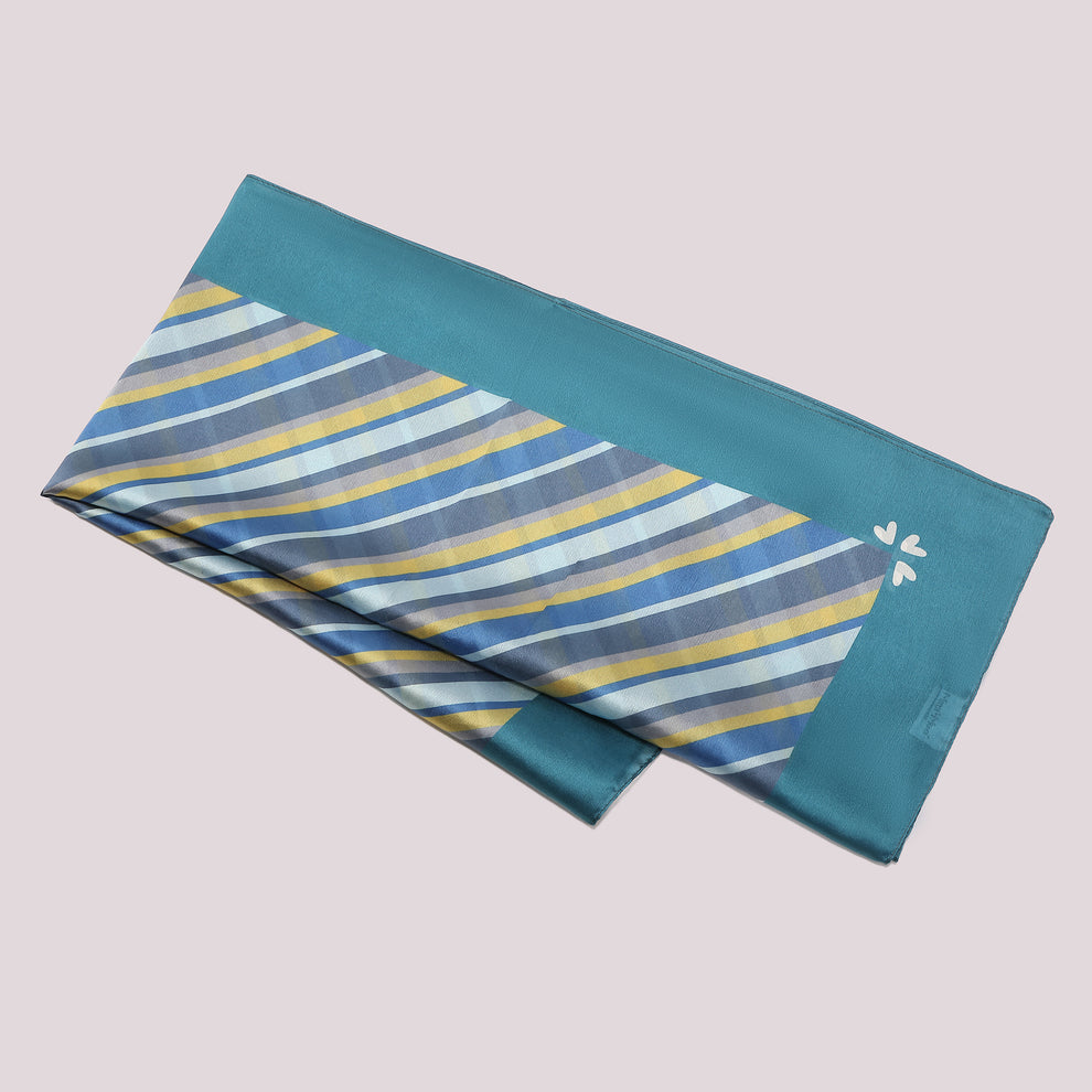 FOULARD CON RIGHE DIAGONALI (90X90 cm) MIMI-MUA