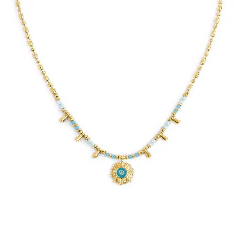 Collana catena chicco di riso con sole pendente Marlù