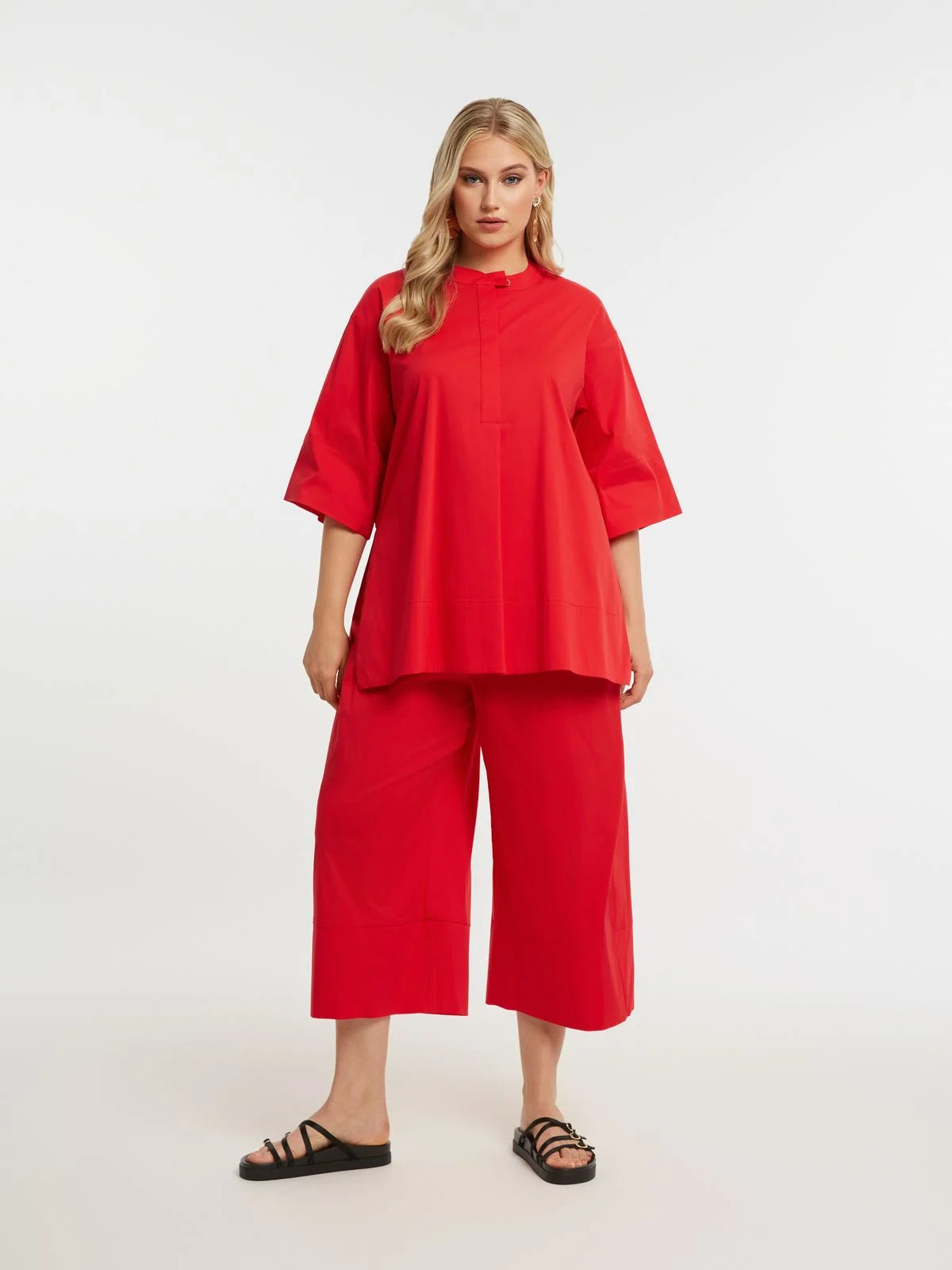 Camicia a collo alto in misto modal fluido Mat