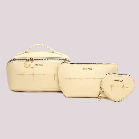 BEAUTY CASE SET DA 3 CON CUORICINI MIMÍ-MUÁ