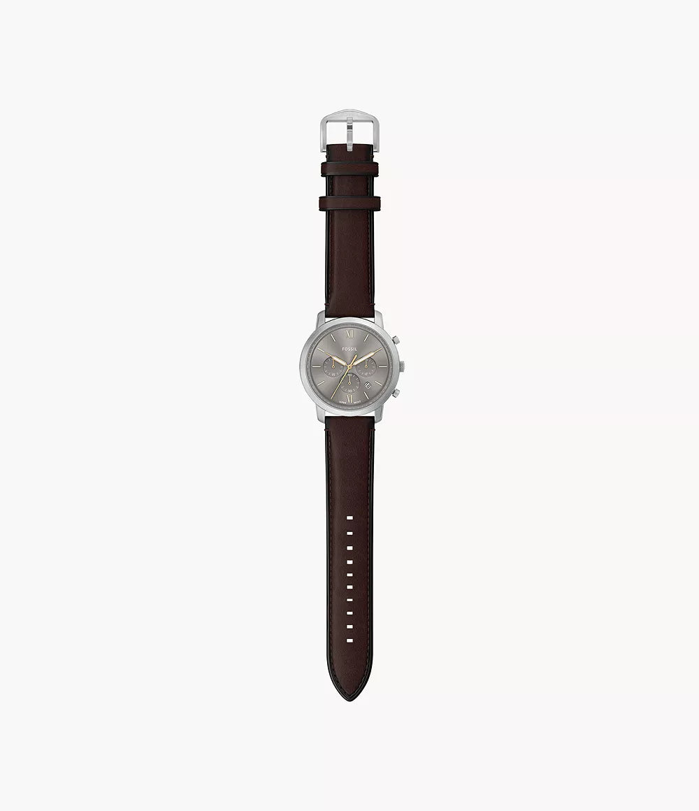 Cronografo Neutra 44 mm con cinturino in pelle marrone Fossil