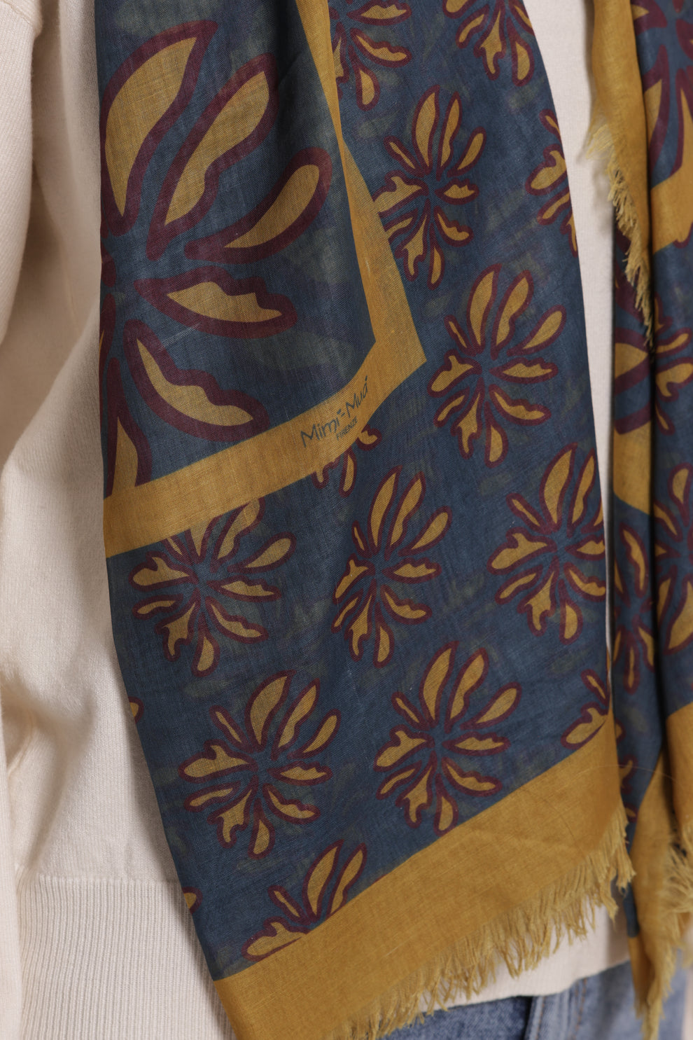 FOULARD FLOWER BOTTOM (135X135 cm) MIMI-MUA