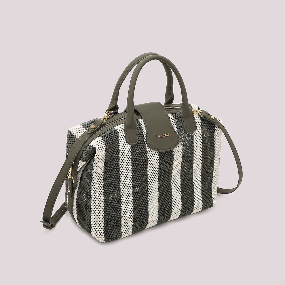 BORSA A BAULETTO IN RETE A RIGHE MIMI-MUA
