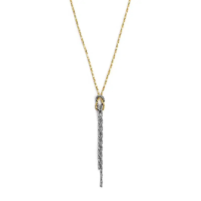 Collana a Y con nodo catena snake e catena foxtail Marlù