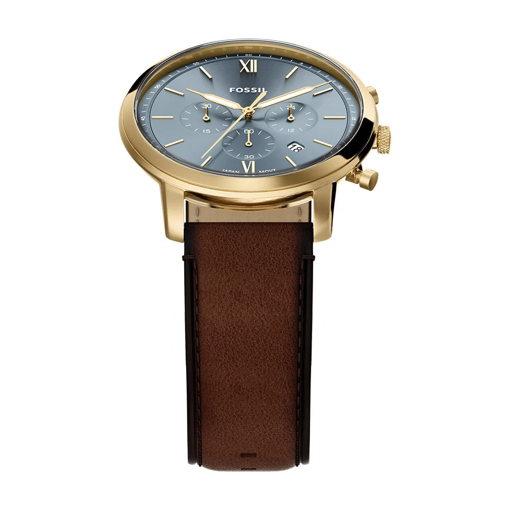 Cronografo Neutra 44 mm con cinturino in pelle marrone Fossil