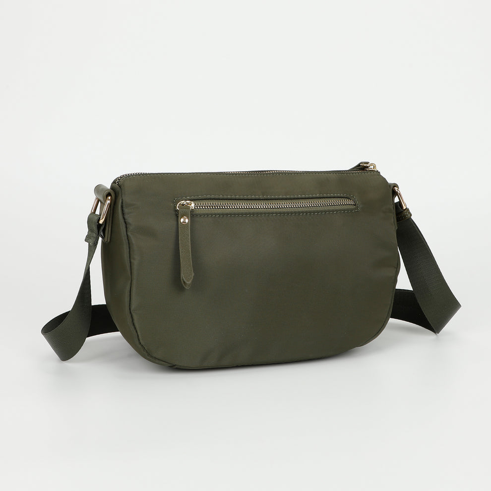 BORSA A TRACOLLA IN NYLON CON DETTAGLI IN PU MIMI-MUA