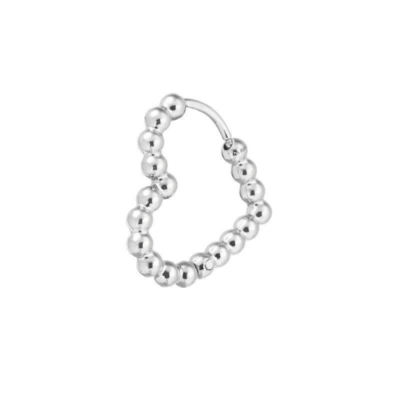 Orecchino cuore 1,8 cm trama con sfere Marlù