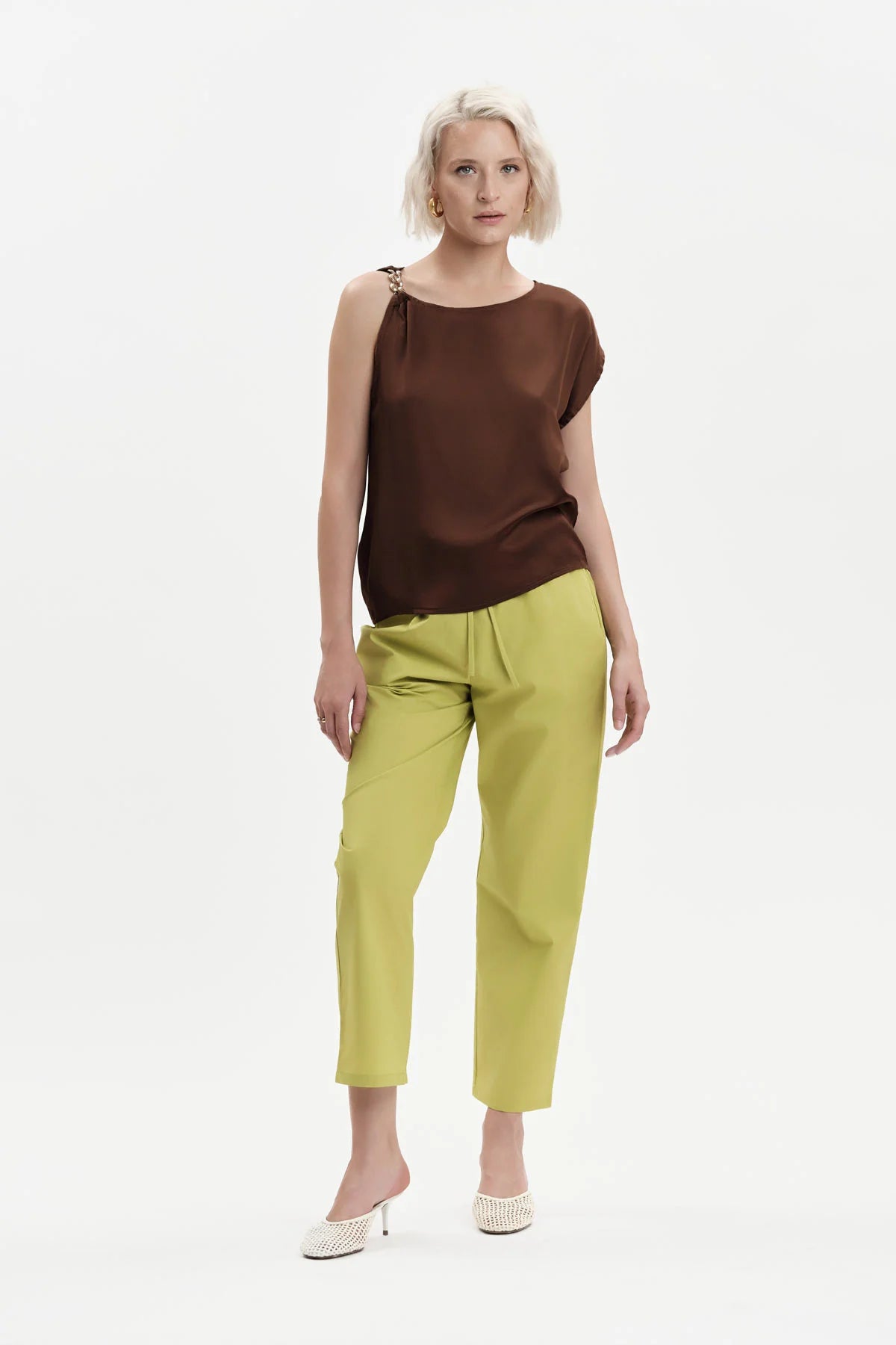 PANTALONI CON COULISSE POPELINE WHITE WISE