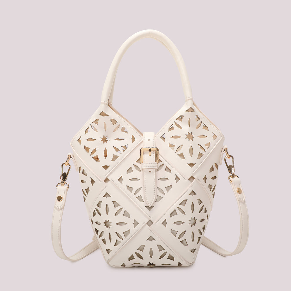 BORSA A TRACOLLA CON MOTIVO TRAFORATO MIMI-MUA