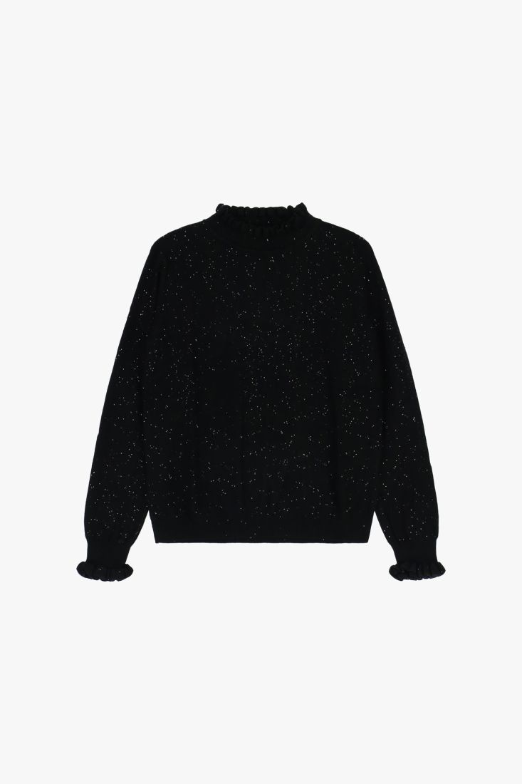 Maglione girocollo dettagli volant e punti luce Dixie