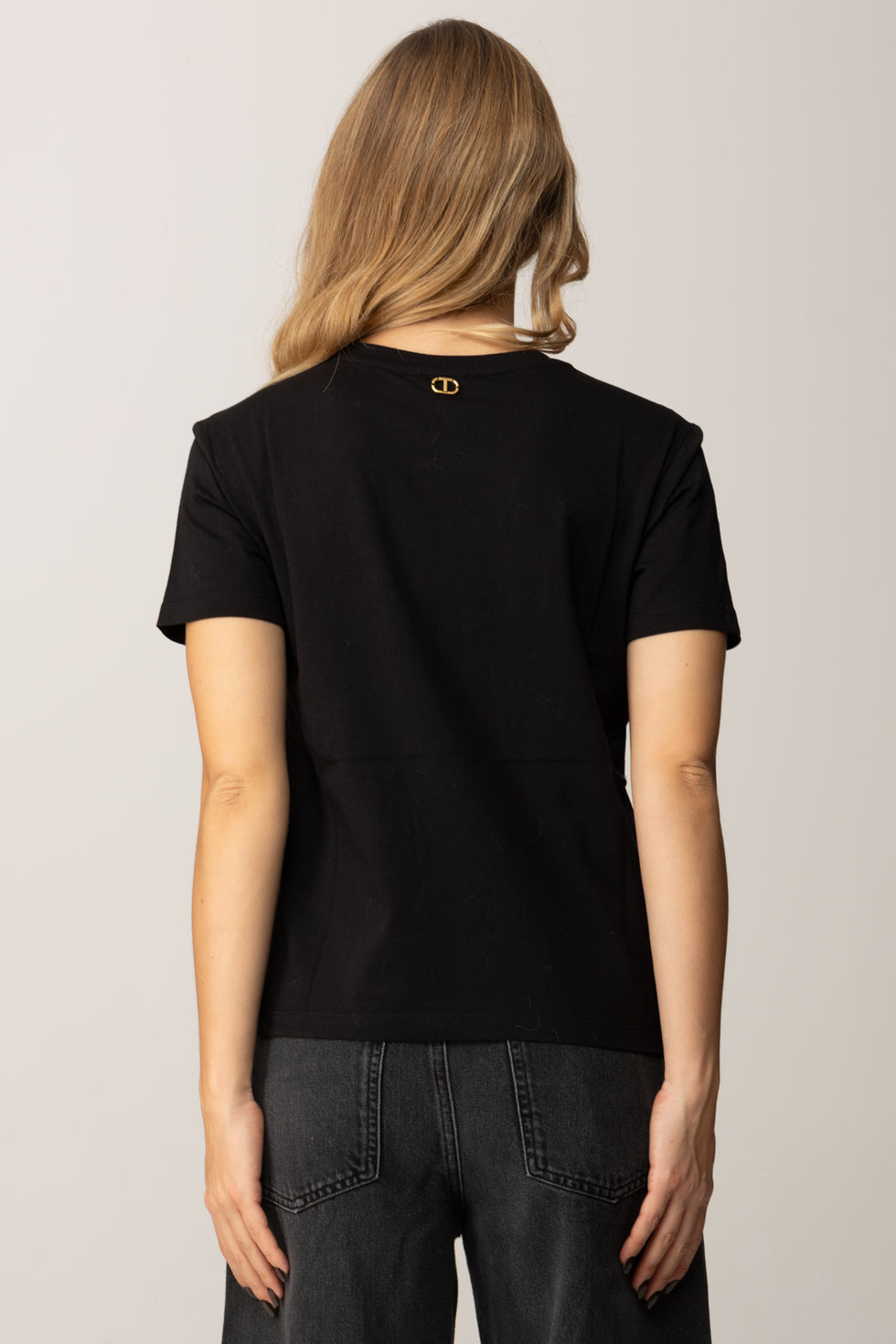 T-shirt In Cotone con Ricamo Twinset