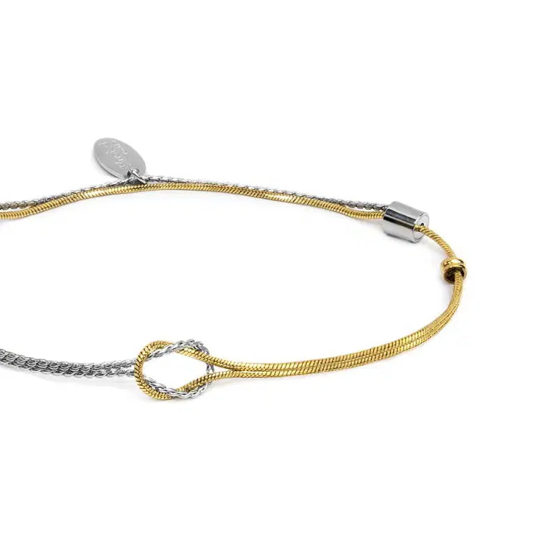Bracciale con nodo centrale catena snake e catena serpentine Marlù