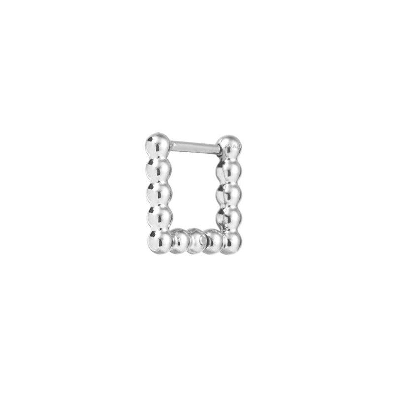 Orecchino quadrato 1,1 cm trama con sfere Marlù