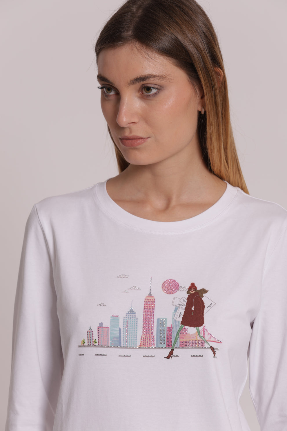 T-SHIRT MANICHE LUNGHE SKYLINE MIMI-MUA