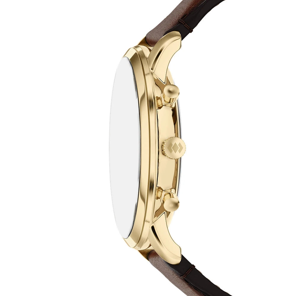 Cronografo Neutra 44 mm con cinturino in pelle marrone Fossil