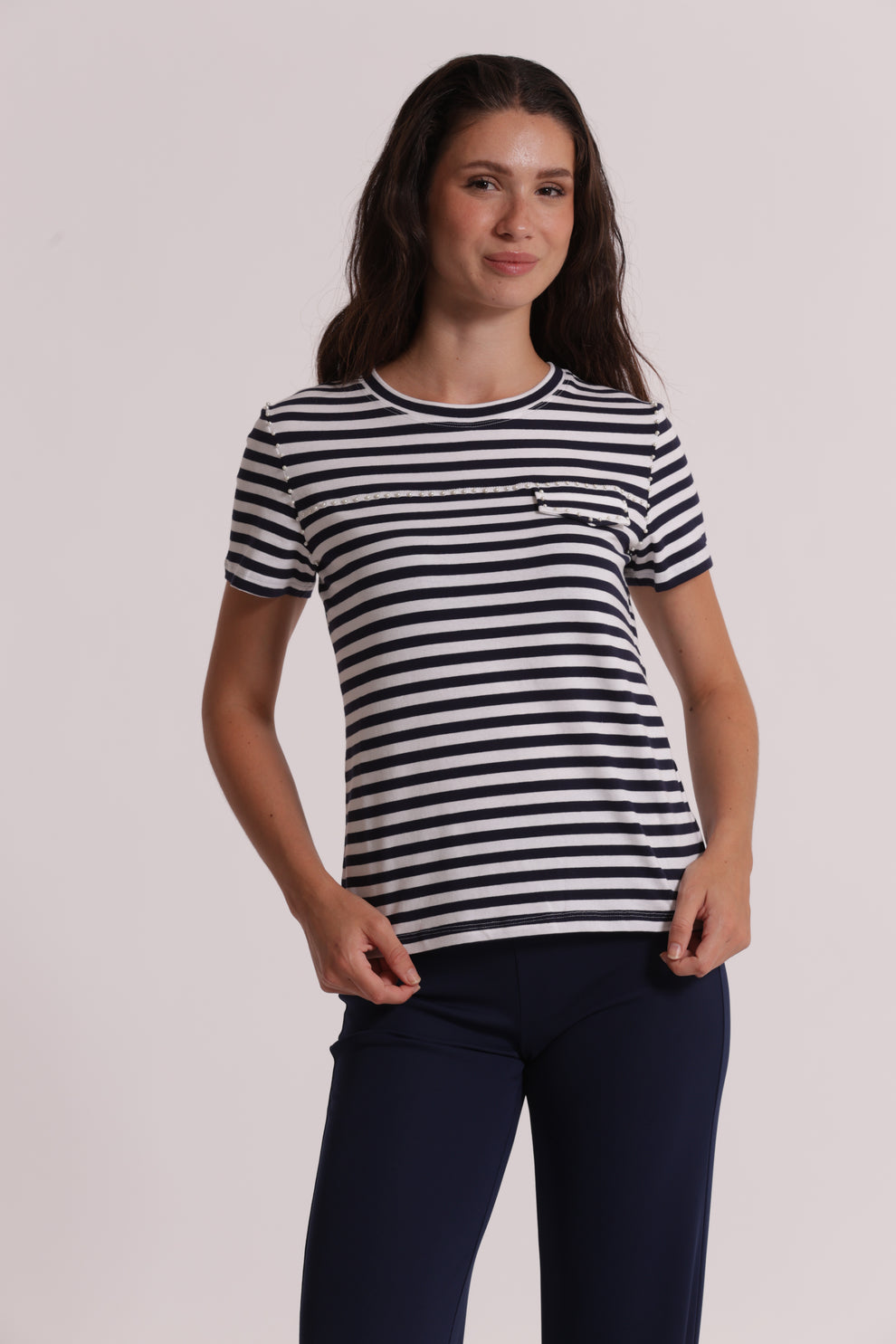 T-SHIRT A RIGHE CON BORCHIE MIMI-MUA