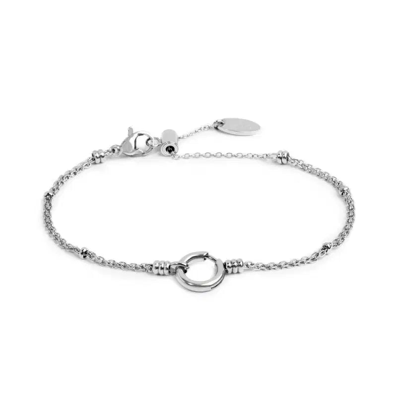 Bracciale catena mesh con sfere al centro moschettone ad anello Marlù