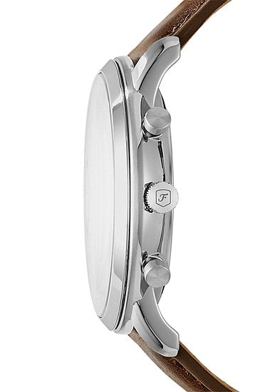 Cronografo Neutra 44 mm con cinturino in pelle marrone Fossil