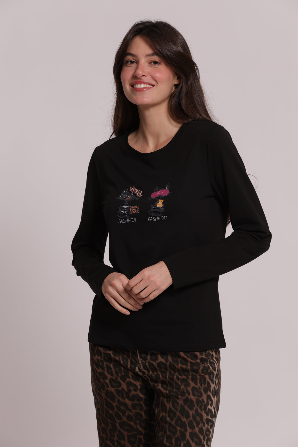 T-SHIRT MANICHE LUNGHE "FASHI-ON E FASHI-OFF" MIMI-MUA