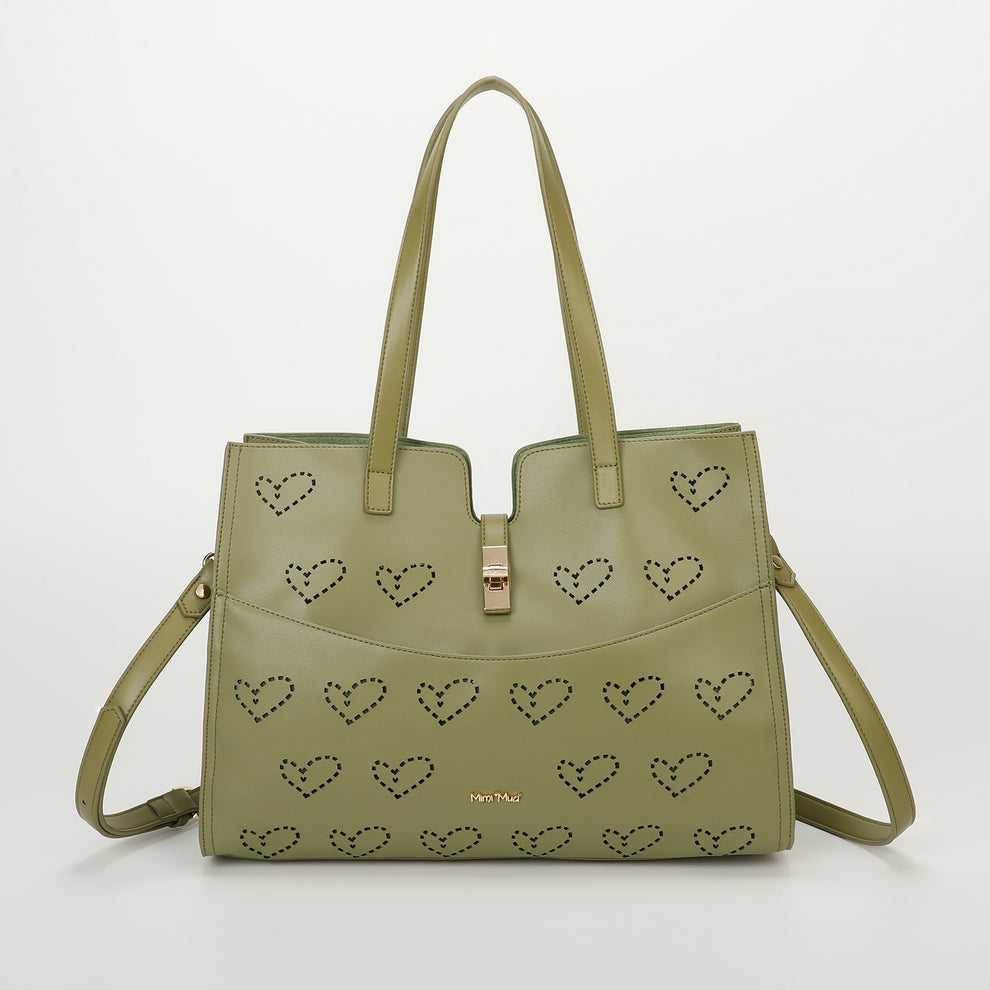 BORSA SHOPPING CON CUORE TRAFORATO MIMI-MUA