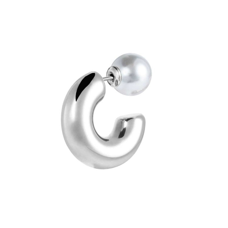 Orecchino a lobo a cerchietto 2,2cm con chiusura perla Marlù