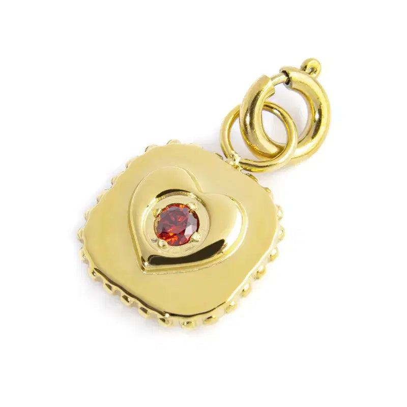 Charm piastrina cuore con zircone MARLU'
