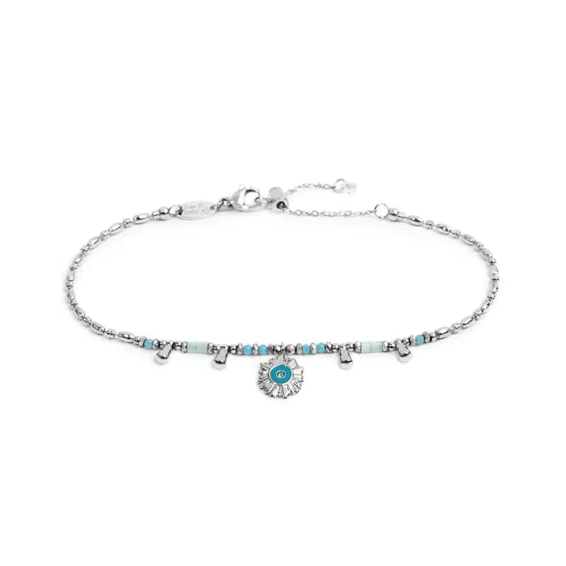 Bracciale catena chicco di riso con sole pendente Marlù