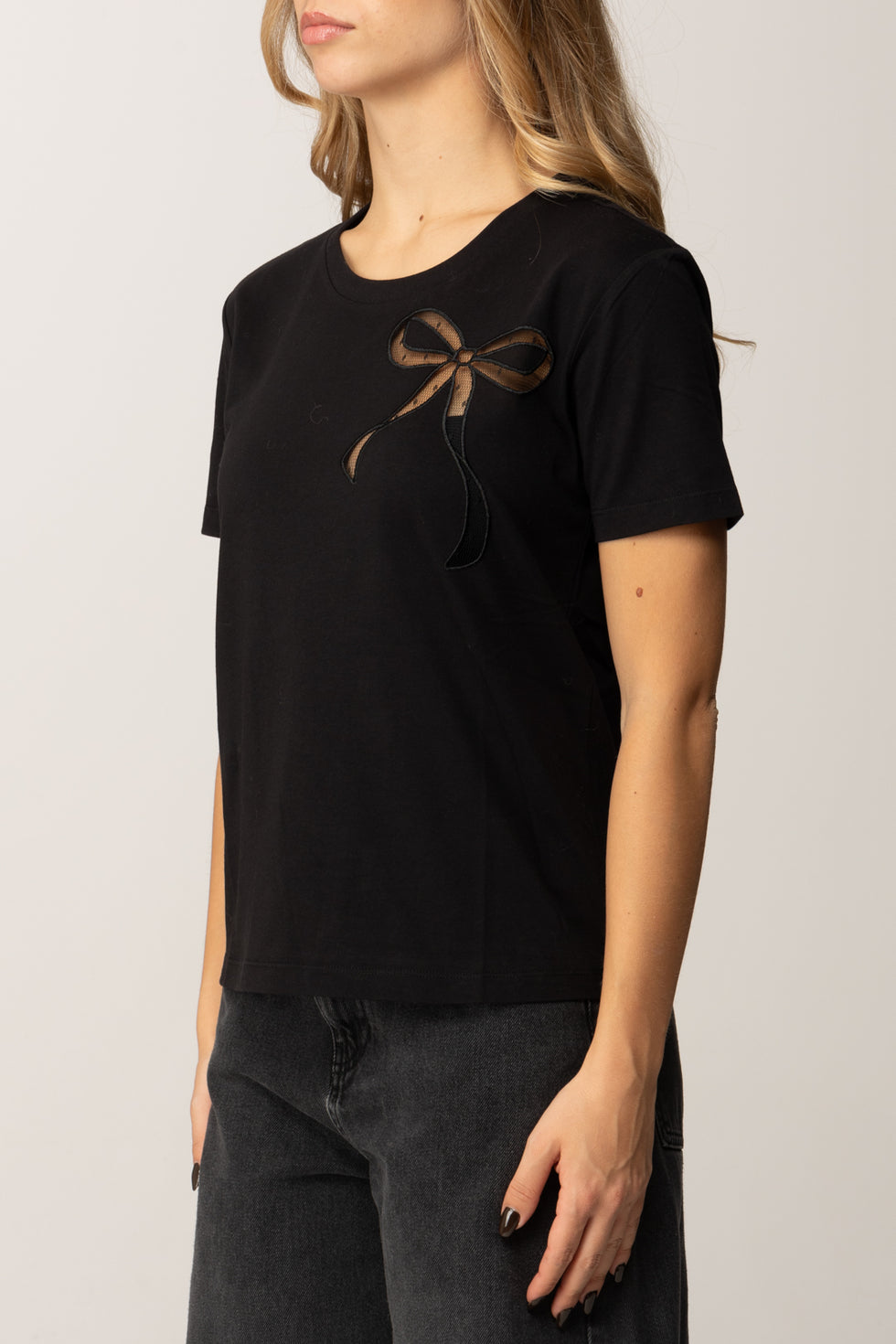 T-shirt In Cotone con Ricamo Twinset