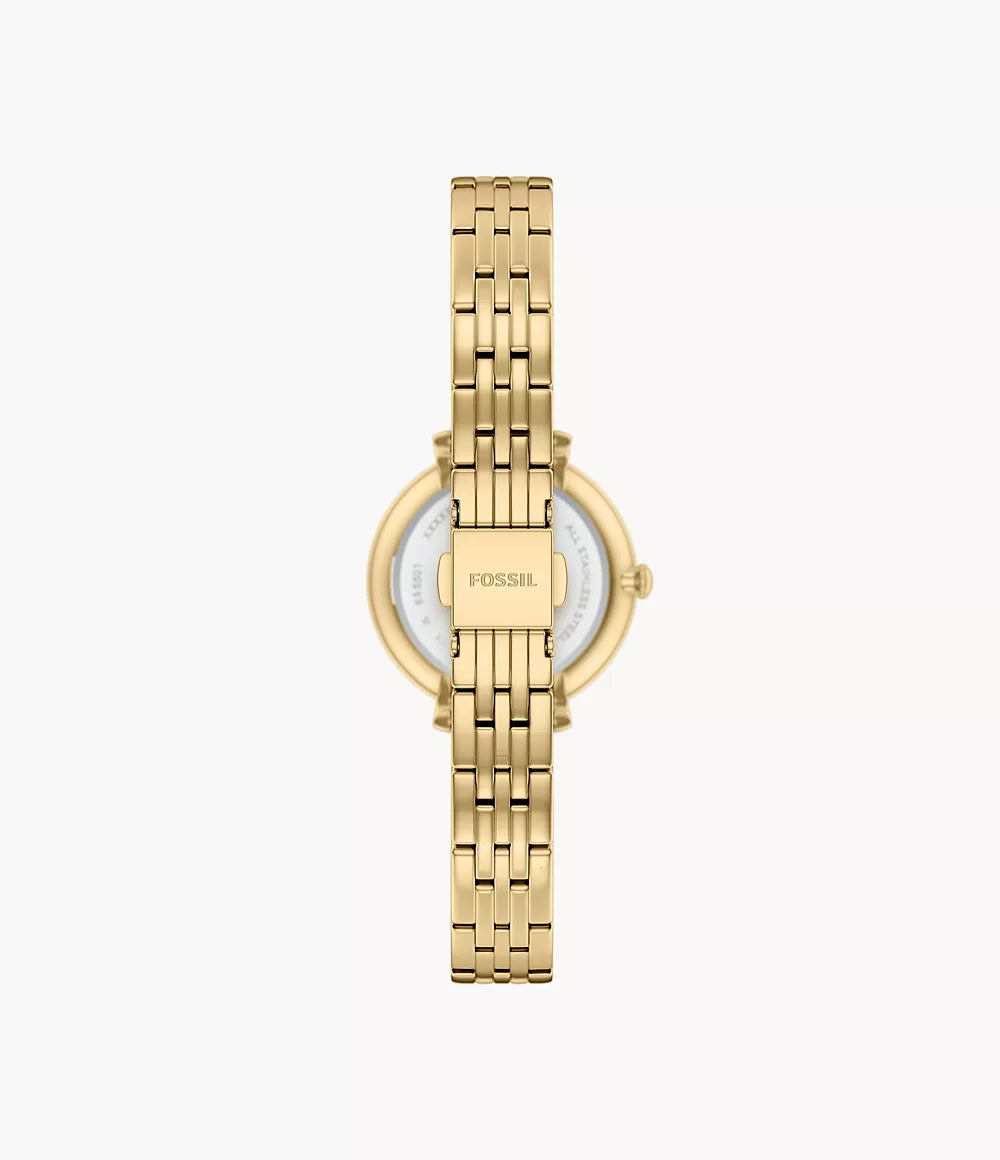 Orologio Heidi 26 mm a tre sfere con bracciale in acciaio color oro Fossil