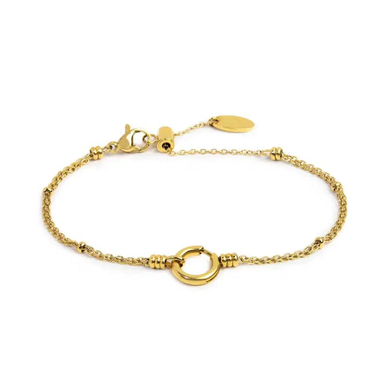 Bracciale catena mesh con sfere al centro moschettone ad anello Marlù