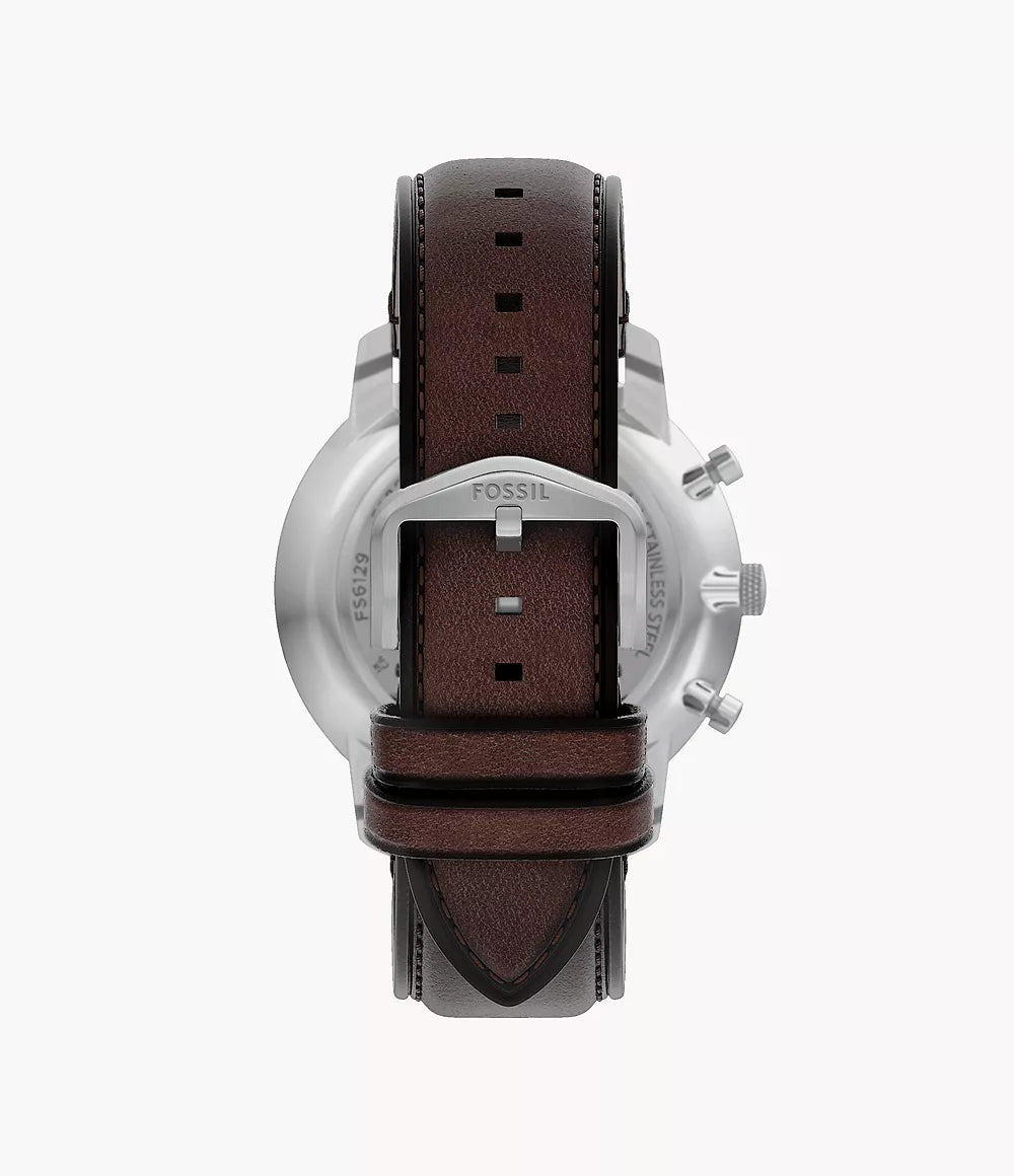 Cronografo Neutra 44 mm con cinturino in pelle marrone Fossil