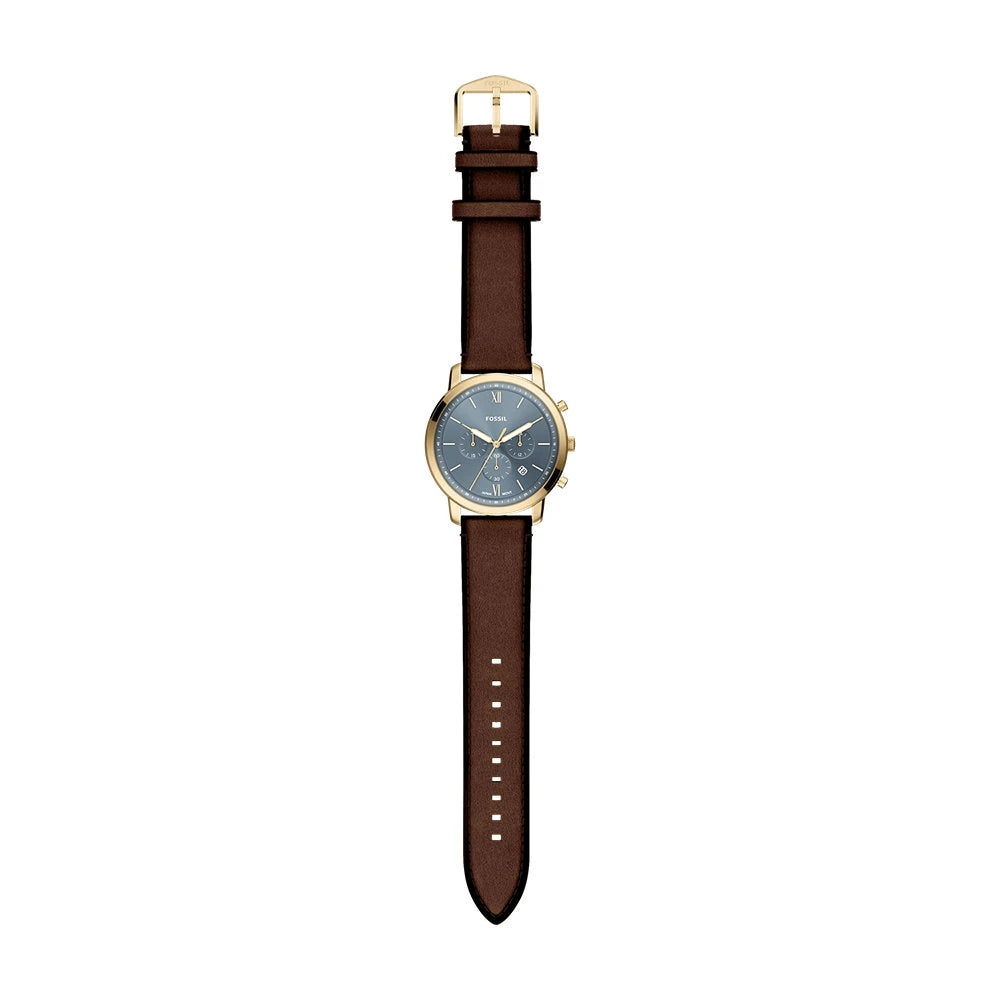 Cronografo Neutra 44 mm con cinturino in pelle marrone Fossil